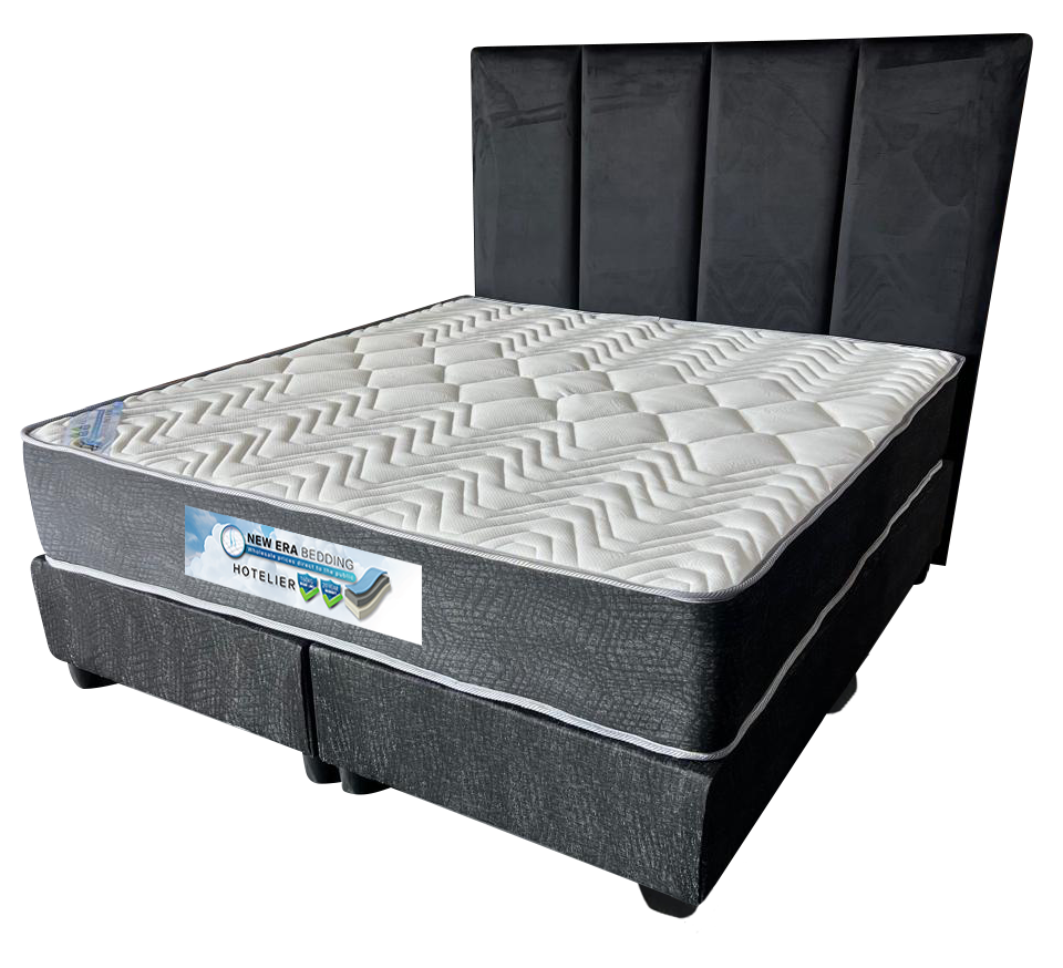 Hotelier bed with block headboard. Ideal for the hospitality industry